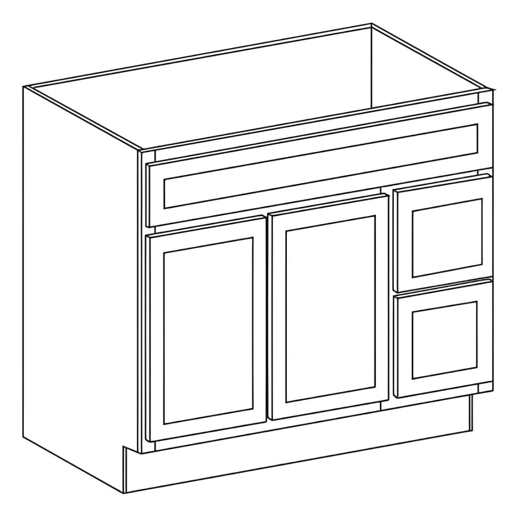 Vanity Cabinets (21"d) — 42"W x 21"H - Kingston Coffee Glazed